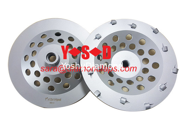 Hand held Angle Grinder Tools 5&quot; Inch M14 PCD Cup Grinding Wheel with 1/4 round PCD chip supplier