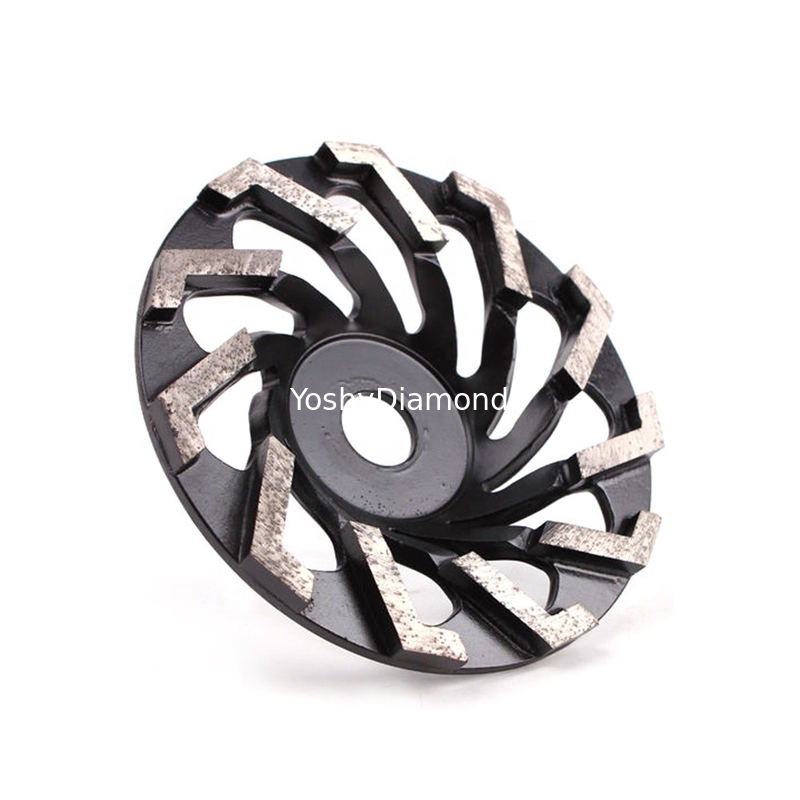 4''105mm Segmented Sector-Shaped Turbo Diamond Grinding Wheel For Different Types Of Concrete With Light Steel Core supplier